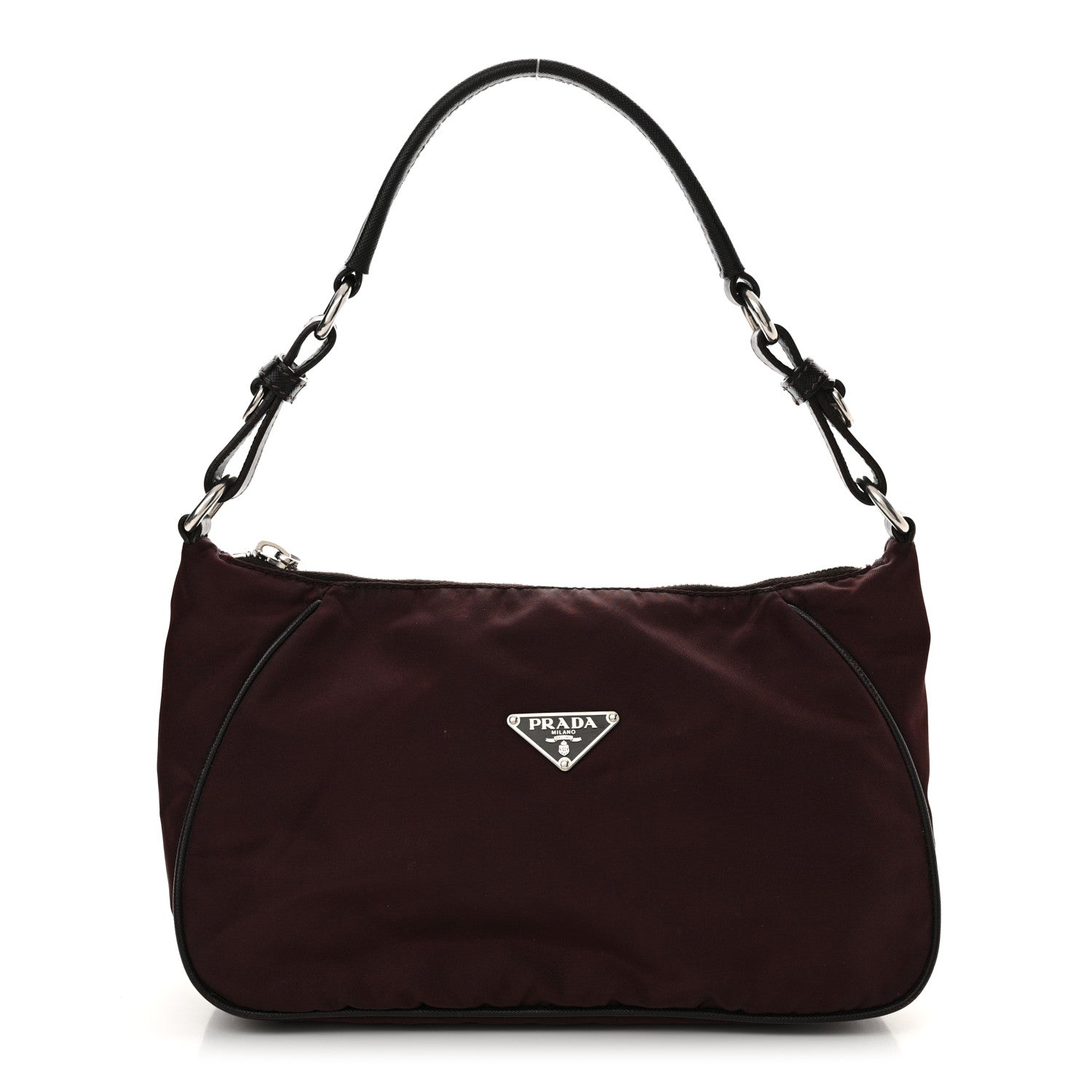 Prada Tessuto Nylon Saffiano Hobo Plum 1 of 13