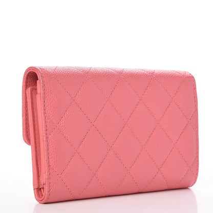 Chanel Caviar Quilted Medium Flap Wallet Pink 3 of 9