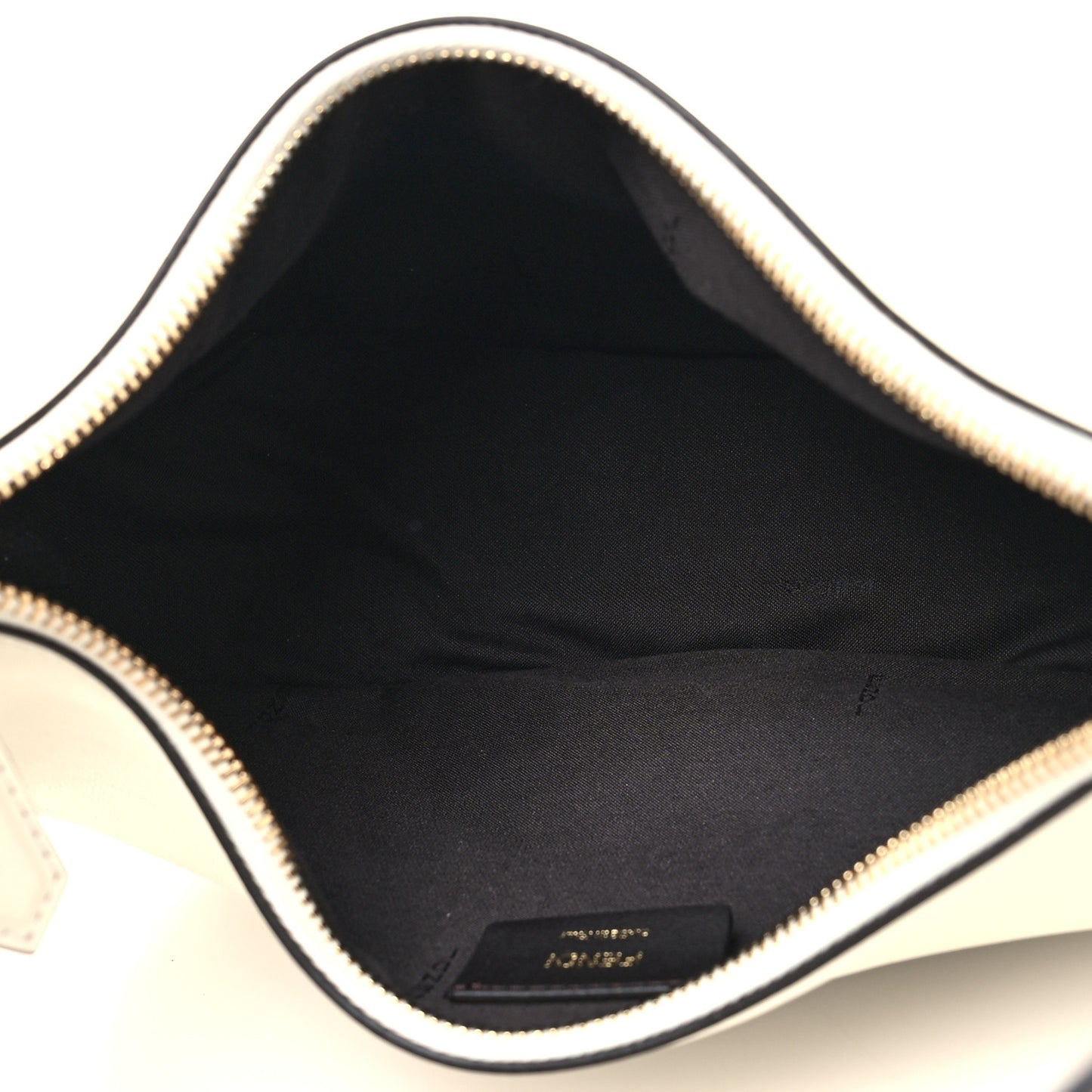 Vitello Grace Matte Small Fendigraphy Hobo Bag White Ice