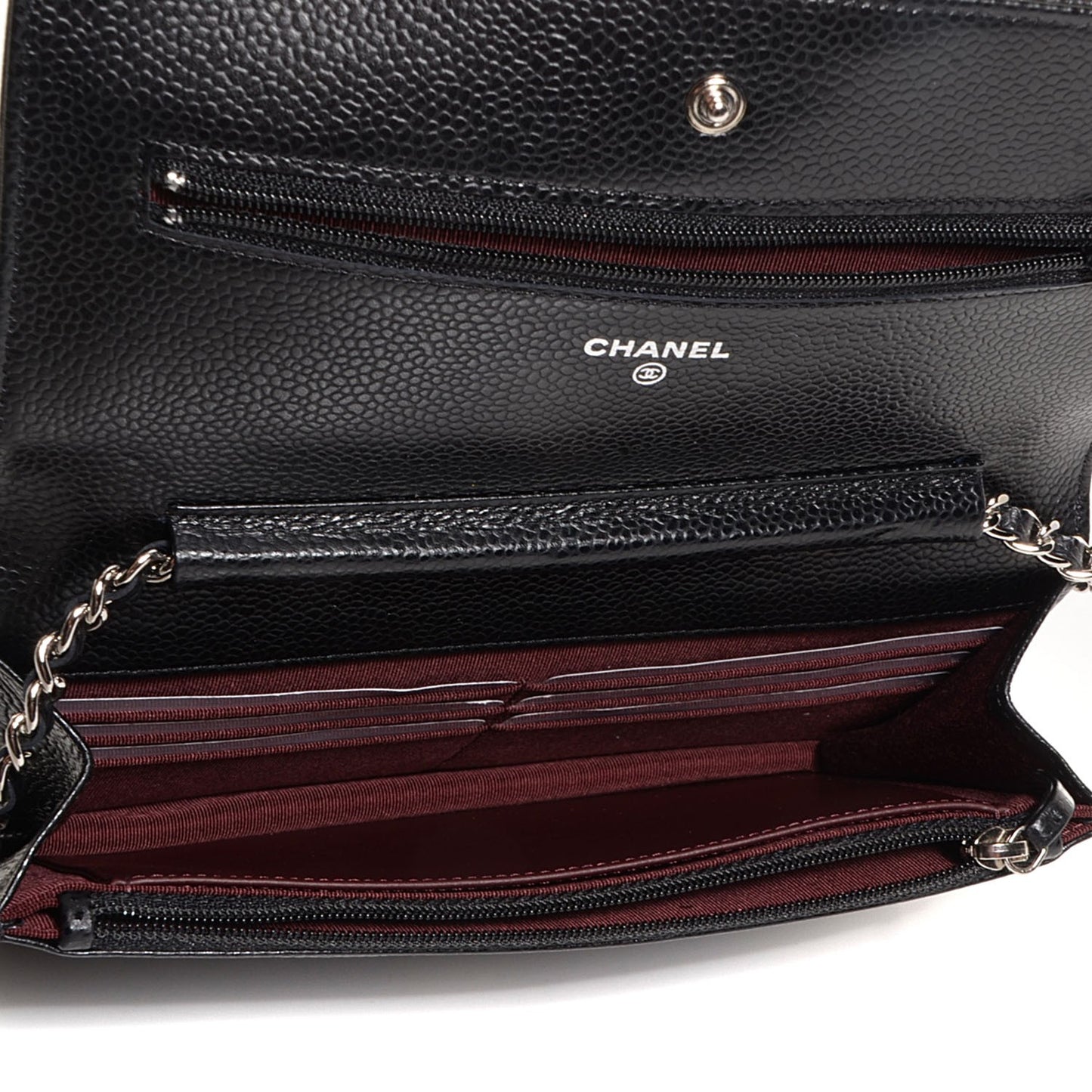 Caviar Quilted Wallet On Chain WOC Black