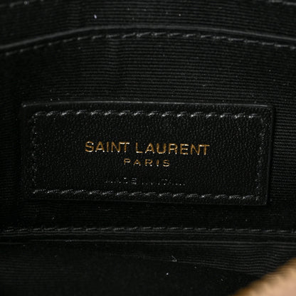Saint Laurent Grained Lambskin Quilted Mini Becky Double Zip Bag Natural Tan 8 of 10