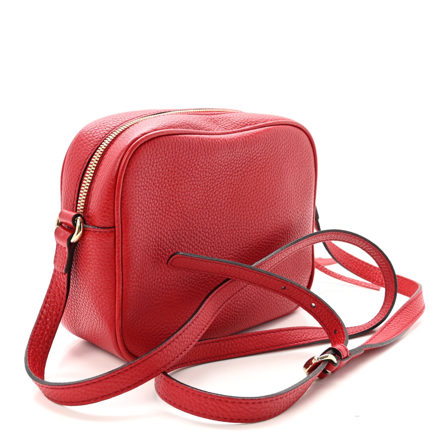 Gucci Pebbled Calfskin Small Soho Disco Bag Vibrant Red 3 of 10