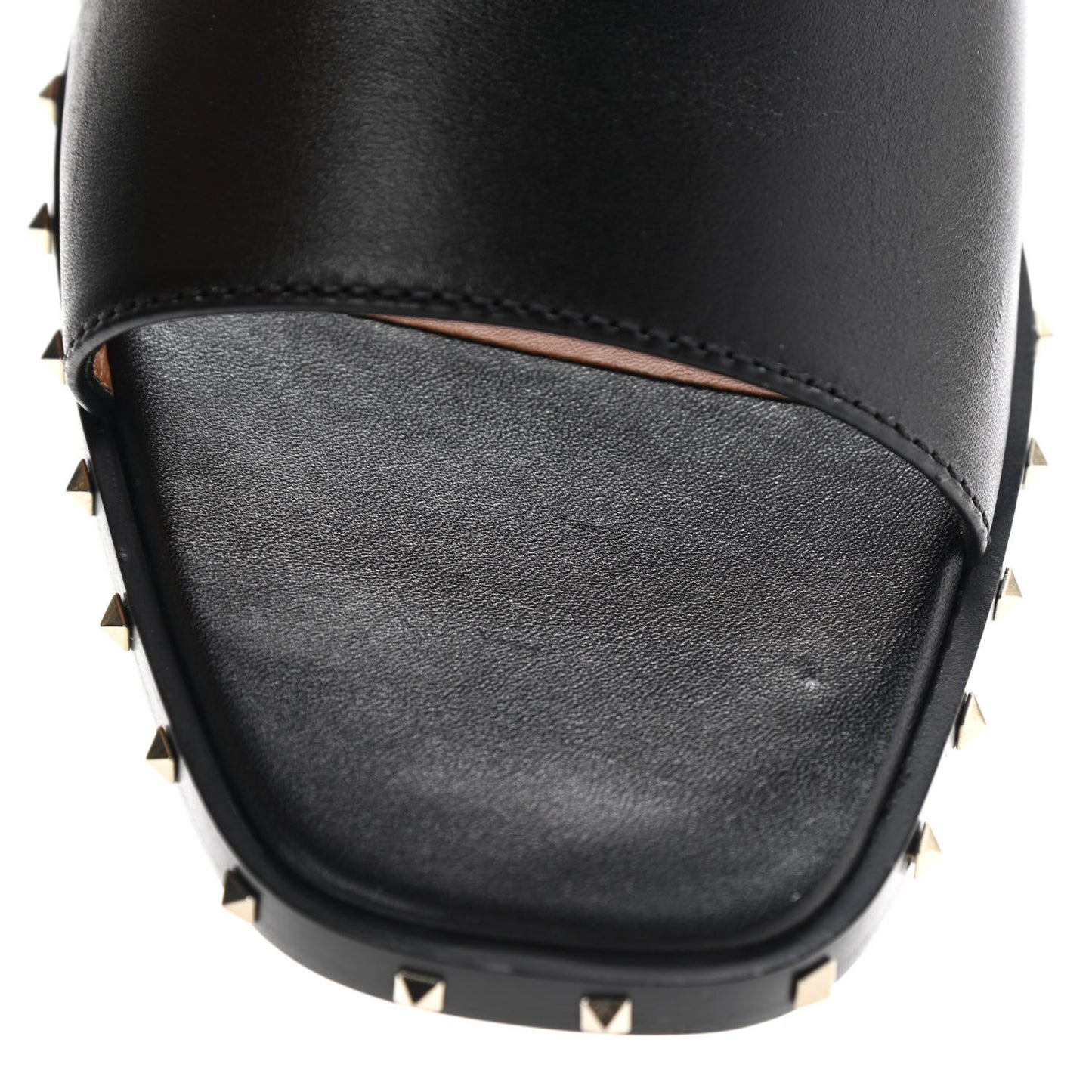 Nappa Soul Rockstud Flat Slide Sandals 40 Black