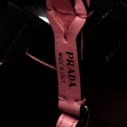 Prada Vitello Intreccio Tote Bag Petalo Black 6 of 9