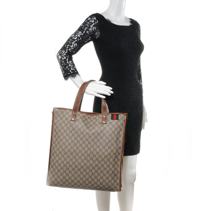 Gucci GG Plus Monogram Large Signature Web Loop Tote Brown 2 of 7