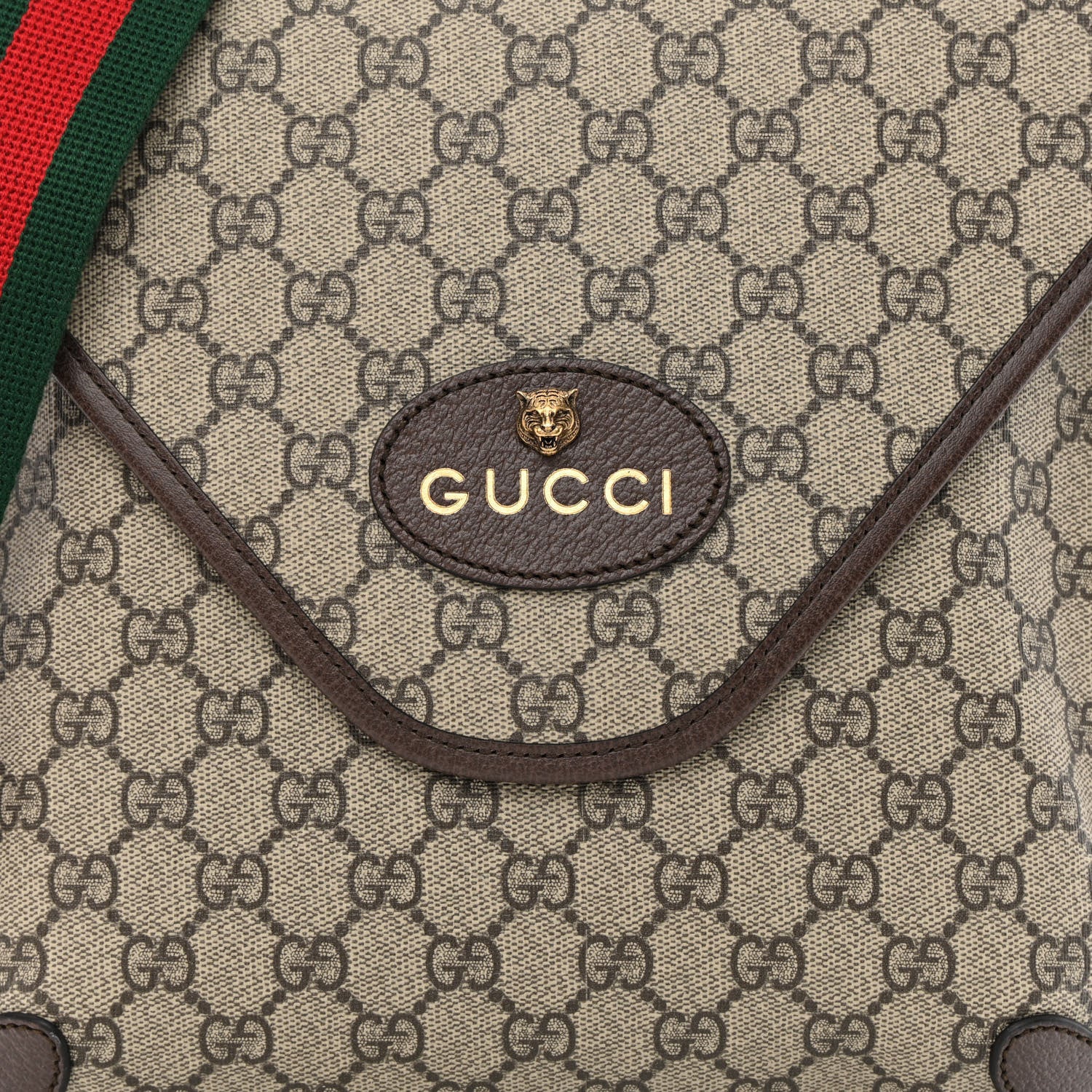 Gucci GG Supreme Monogram Web Medium Neo Vintage Flap Messenger Bag Beige New Acero 8 of 13