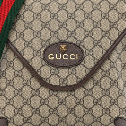 Gucci GG Supreme Monogram Web Medium Neo Vintage Flap Messenger Bag Beige New Acero 8 of 13