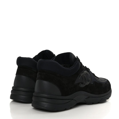 Chanel Mixed Fibers Calfskin Suede CC Sneakers 42 Black 4 of 7