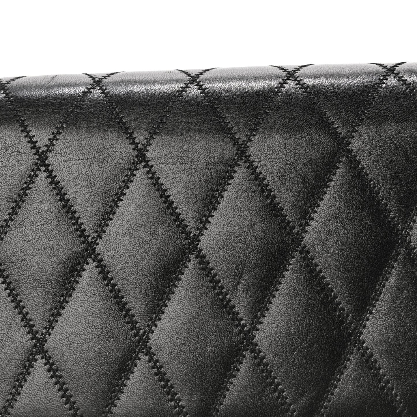 Lambskin Diamond Quilted Monogram Angie Chain Bag Black