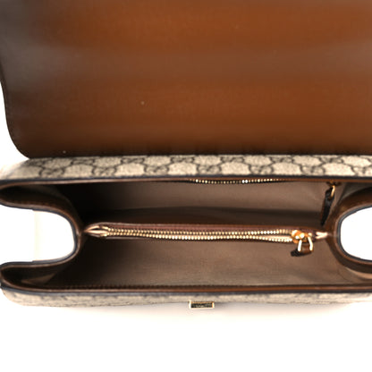 Gucci GG Supreme Monogram Calfskin Medium Horsebit 1955 Top Handle Bag Beige Ebony Brown Sugar 5 of 11