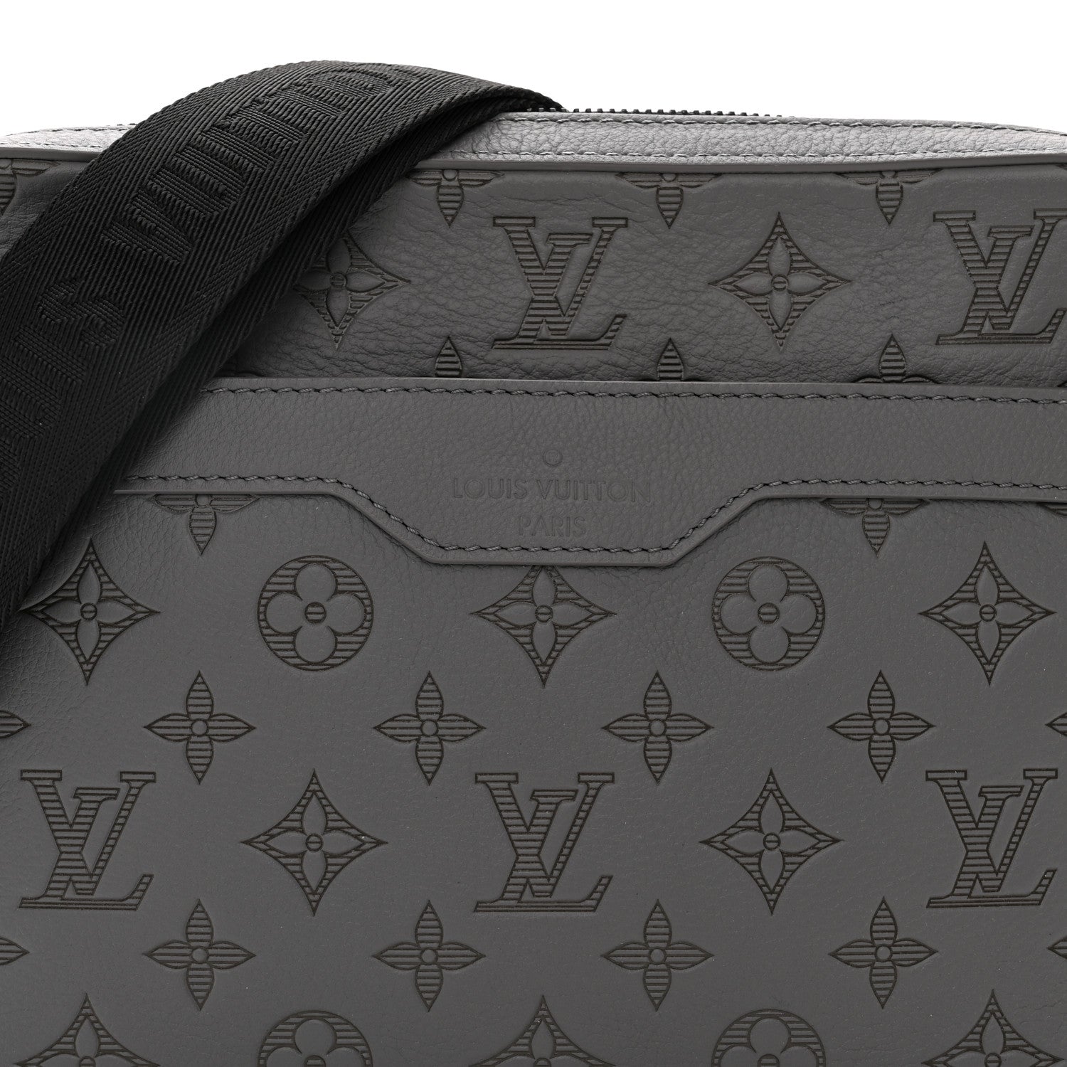Louis Vuitton Calfskin Monogram Shadow Trio Messenger Anthracite Gray 8 of 10