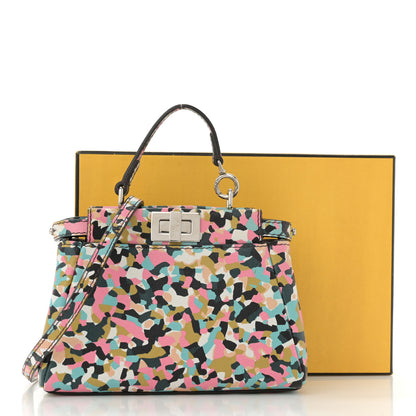Fendi Vitello Seta Granite Micro Peekaboo Iconic Satchel Multicolor 13 of 13