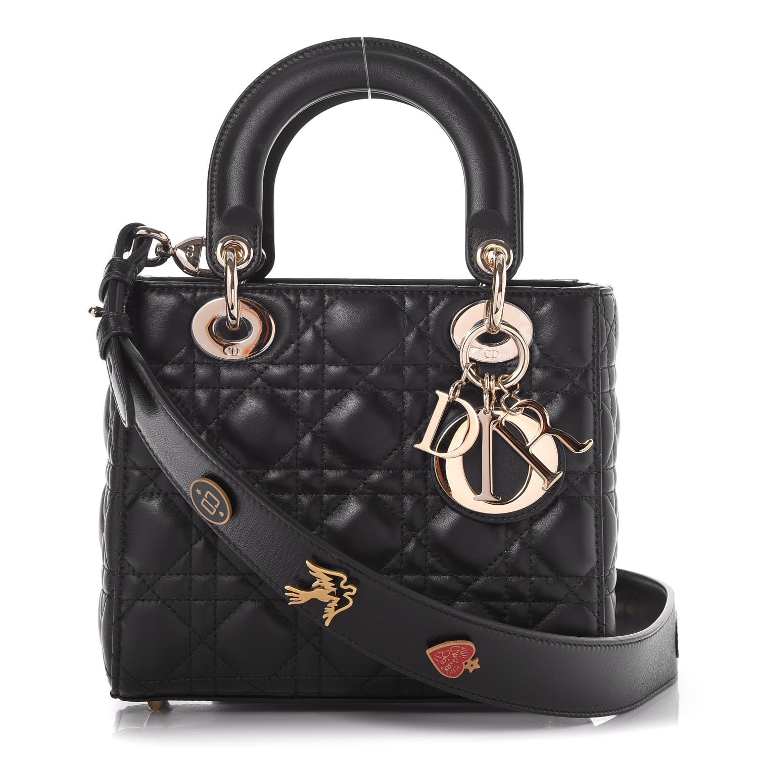 Christian Dior Lambskin Cannage Small Lucky Badges My Lady Dior Black 1 of 8