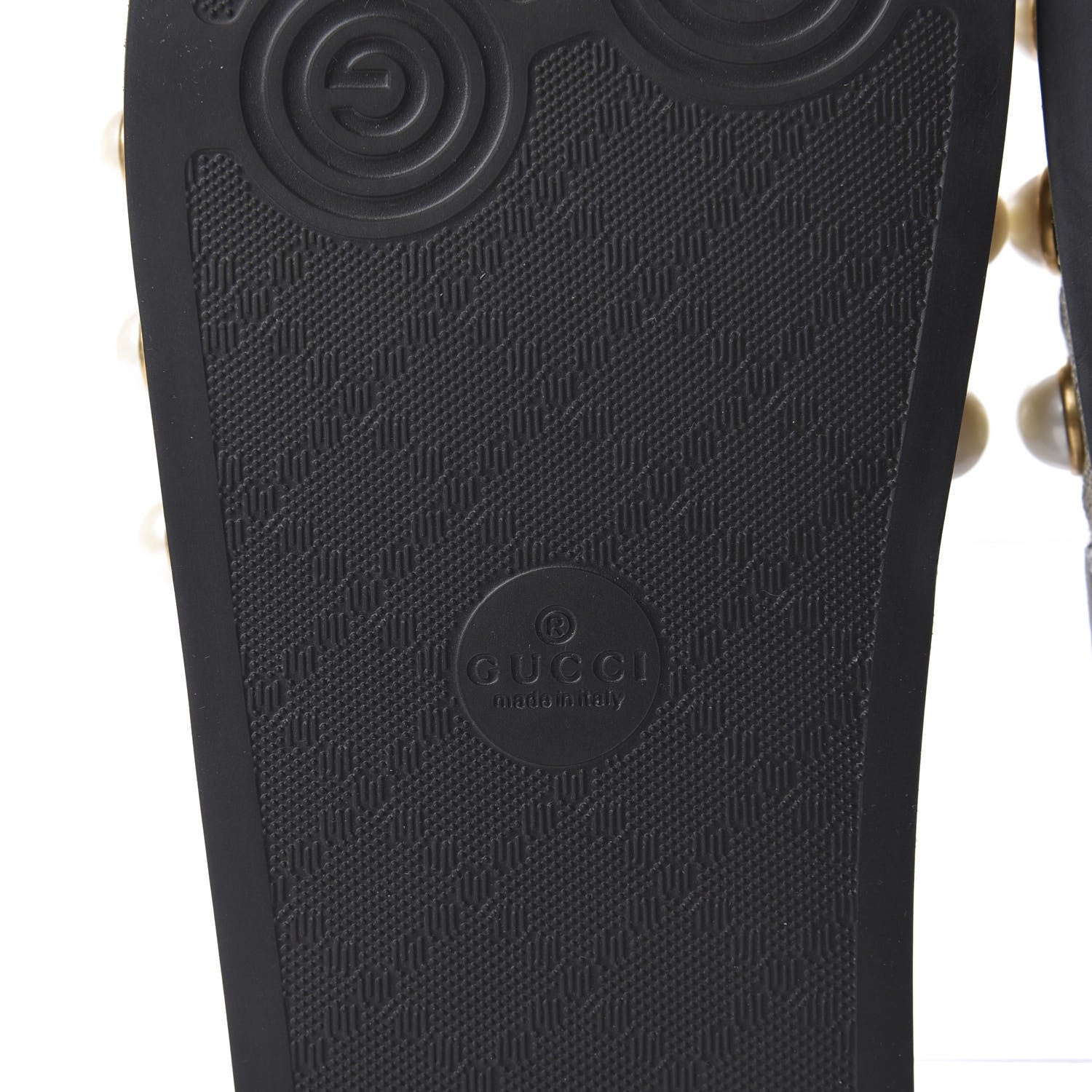 Gucci GG Supreme Monogram Pearls Slide Sandals 37 Beige 8 of 9
