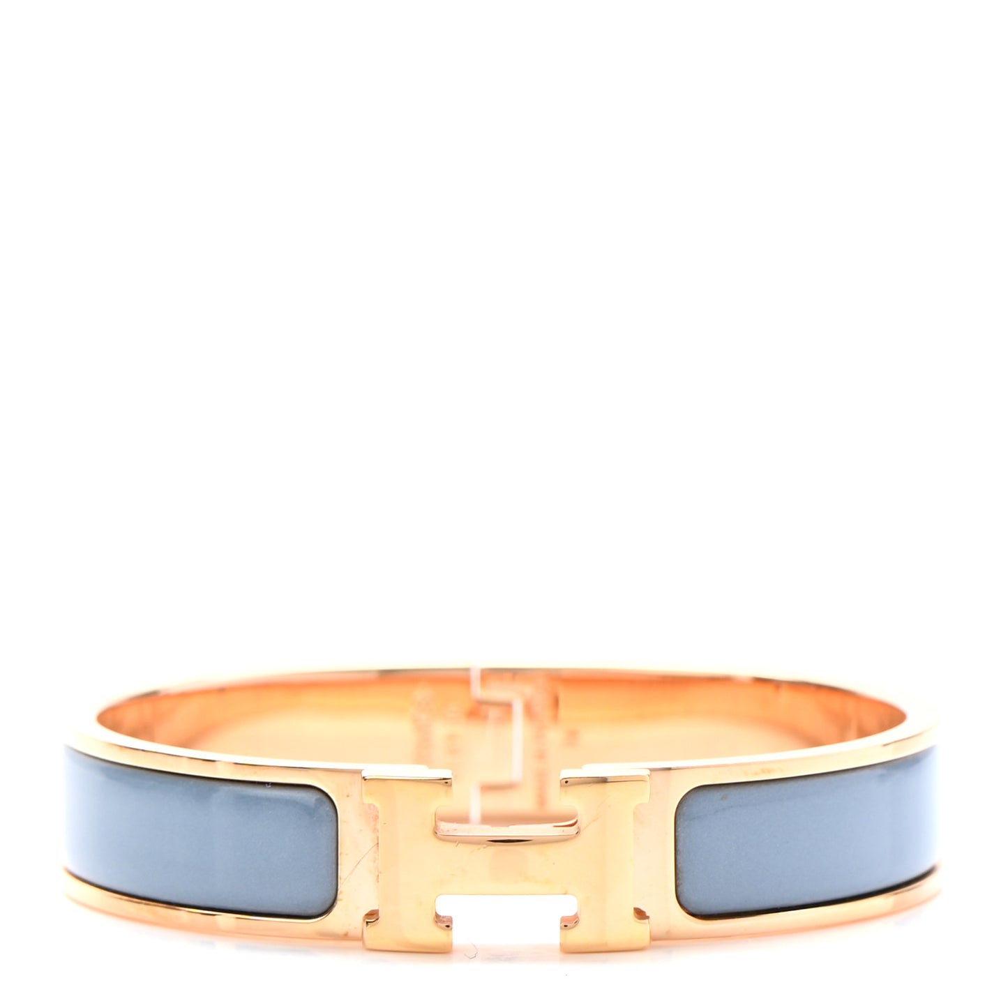 Narrow Enamel Clic Clac H Bracelet PM Aigue Marine