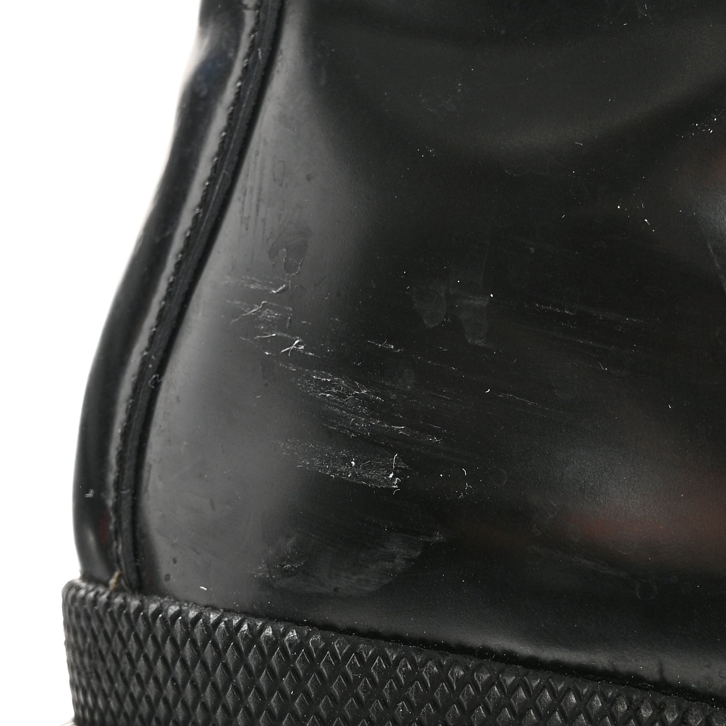Calfskin Rainbow Trip Lace Up Combat Boots 36.5 Black