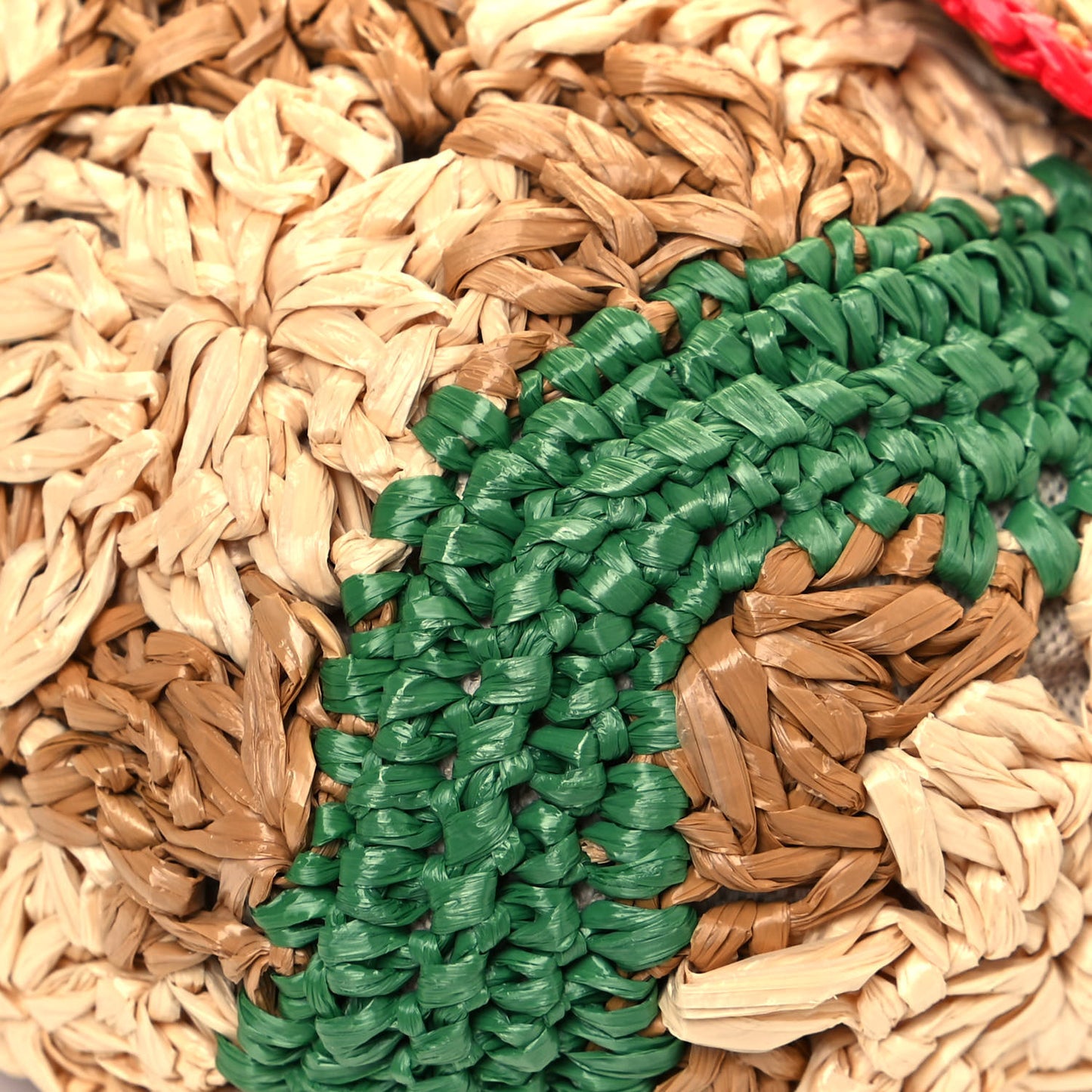 Raffia Azalea Calfskin Crochet Flower Small GG Marmont Shoulder Bag Natural Ecru Green Red New Shamarock