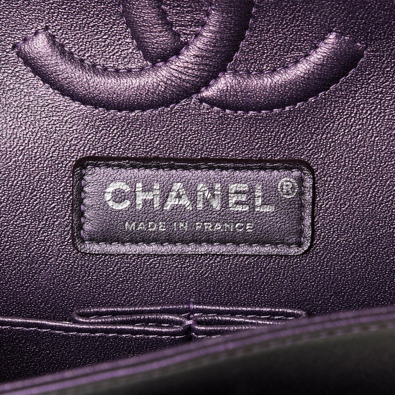 Chanel Iridescent Lambskin Quilted Medium Double Flap Dark Purple 7 of 11
