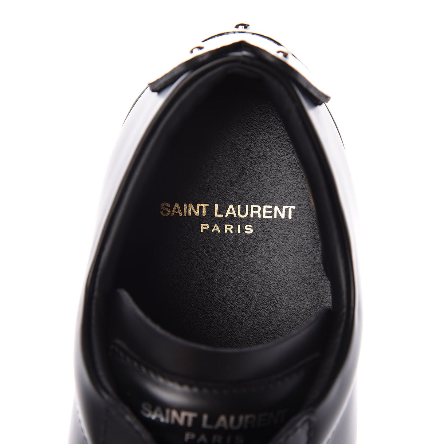 Calfskin Metallic Ayers Signature Court Lips Sneakers 37 Oro Moon Black