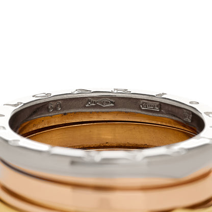 Bulgari 18K Rose White Yellow Gold B.Zero1 Three-Band Ring 60 9 5 of 6