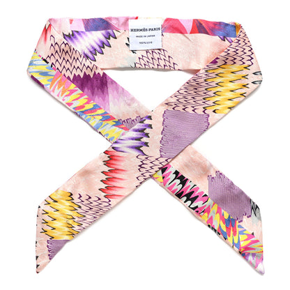 Hermes Silk All Over Marble Silk Twilly Rose Multicolor Ocre 1 of 5