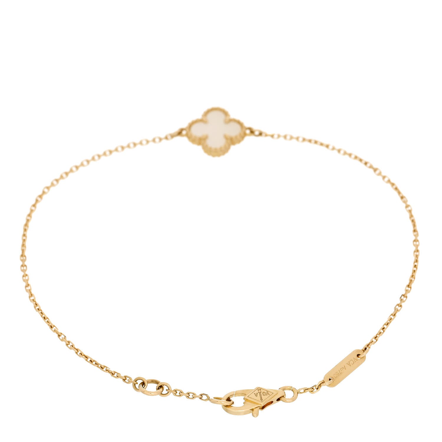 Van Cleef & Arpels 18K Yellow Gold Mother of Pearl Sweet Alhambra Bracelet 2 of 4