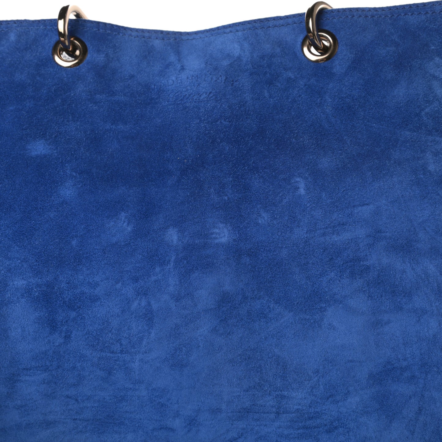Suede Bamboo Fringe Small Shopper Tote Blue