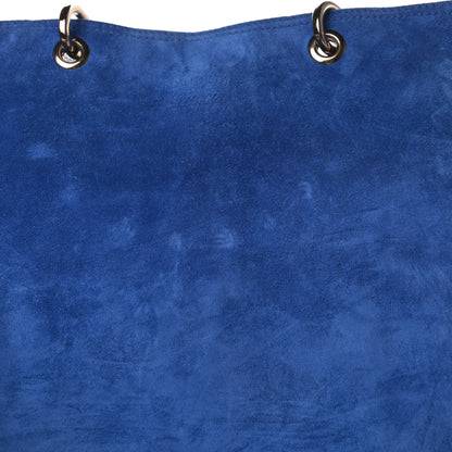 Gucci Suede Bamboo Fringe Small Shopper Tote Blue 12 of 13