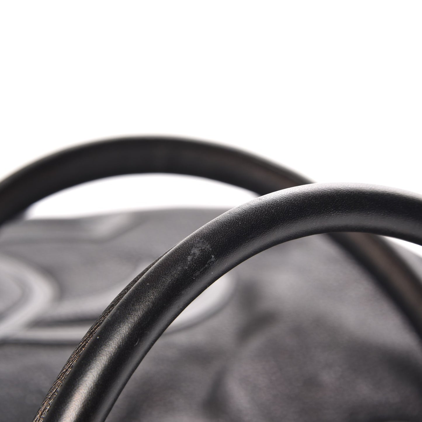 Washed Calfskin Drawstring Tote Black