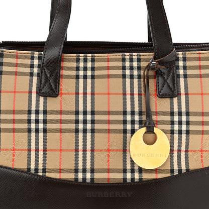Burberry Canvas House Check Mini Tote Black 8 of 12