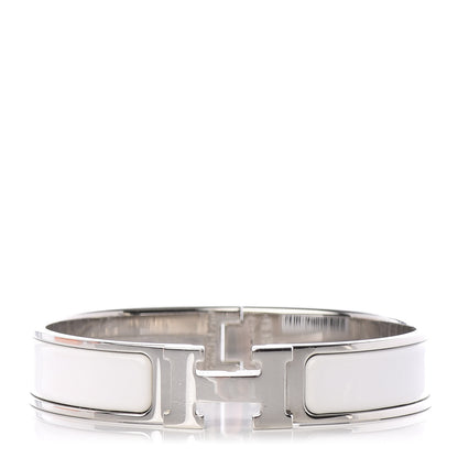 Hermes Enamel Narrow Clic Clac H Bracelet PM White 1 of 5