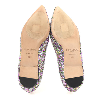 Jimmy Choo Glitter Romy Flats 36.5 Silver Multicolor 6 of 8