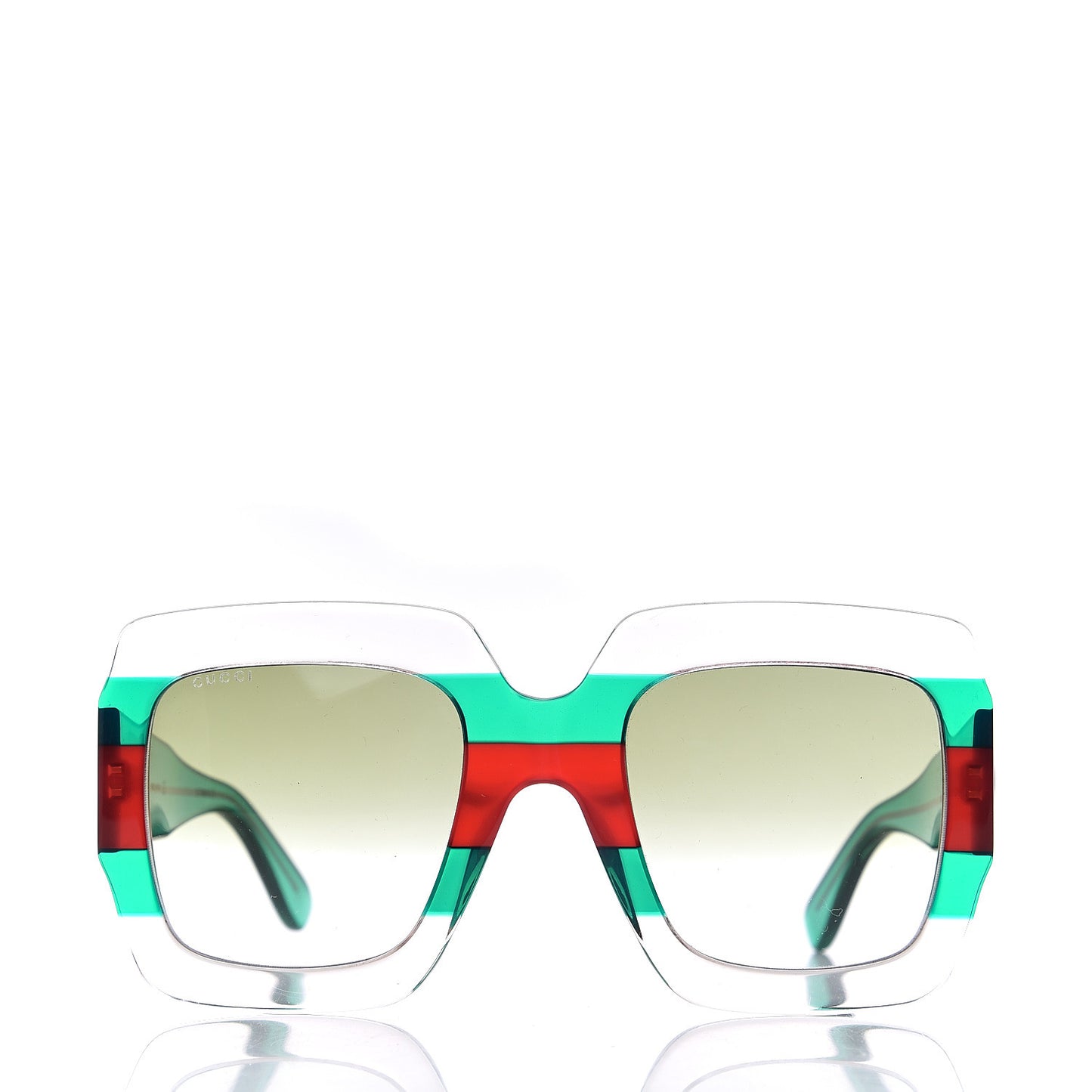Square Web Frame GG0178S Sunglasses Green Red
