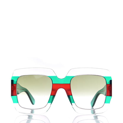 Gucci Square Web Frame GG0178S Sunglasses Green Red 2 of 8