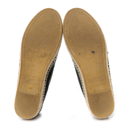 Saint Laurent Lambskin Monogram Espadrilles 38 Black 5 of 9