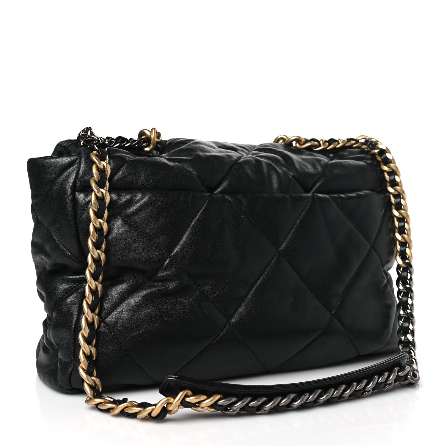 Chanel Lambskin Quilted Maxi Chanel 19 Flap Black 3 of 9