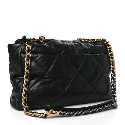 Chanel Lambskin Quilted Maxi Chanel 19 Flap Black 3 of 9