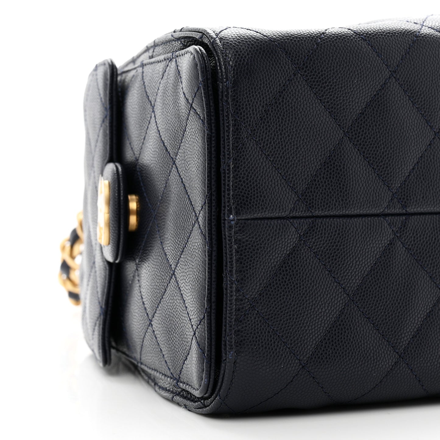 Caviar Quilted Small Chanel 25 Handbag Dark Navy