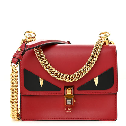 Fendi Vitello Liberty Monster Eyes Small Kan I Shoulder Bag Fragola 1 of 10