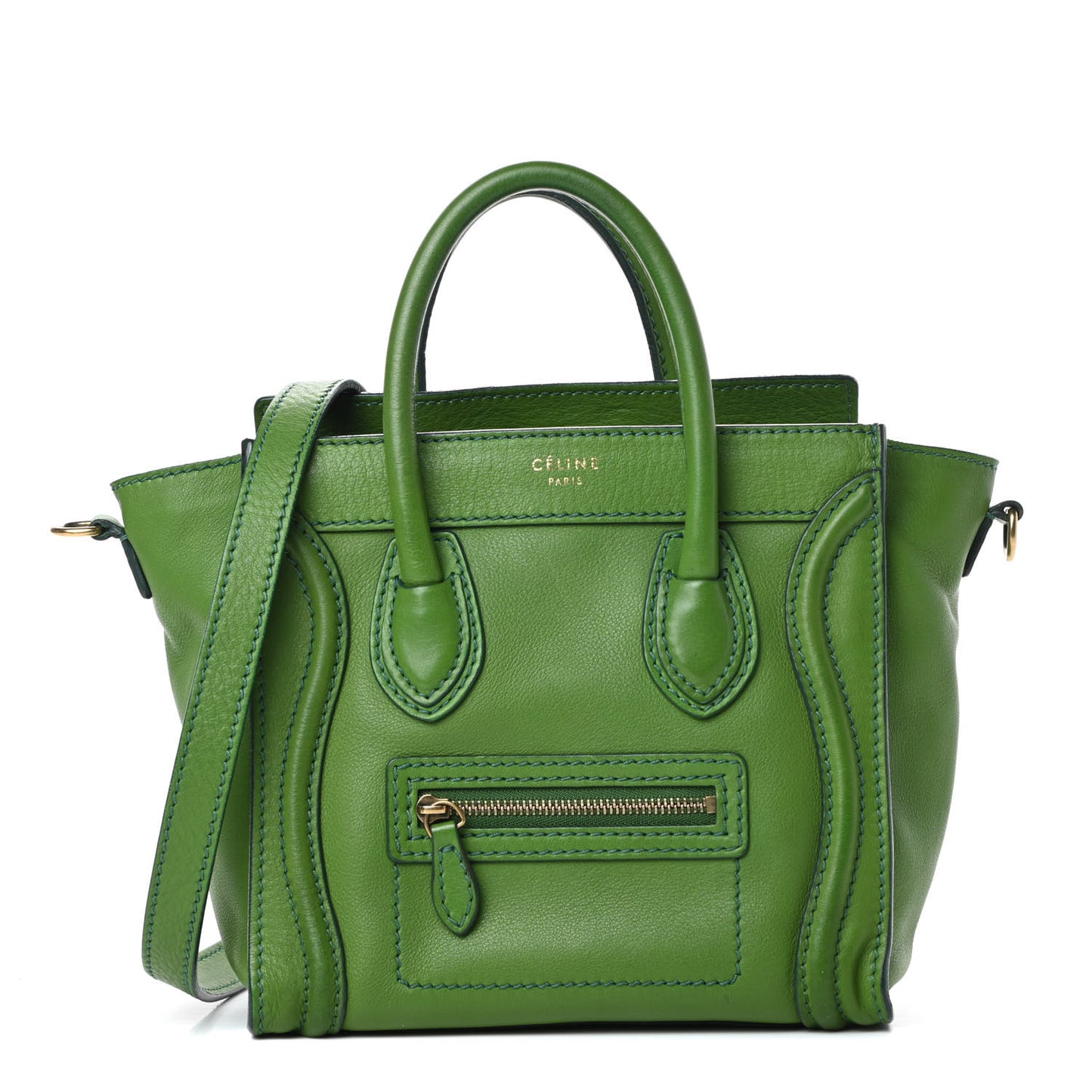 Smooth Calfskin Nano Luggage Grass Green