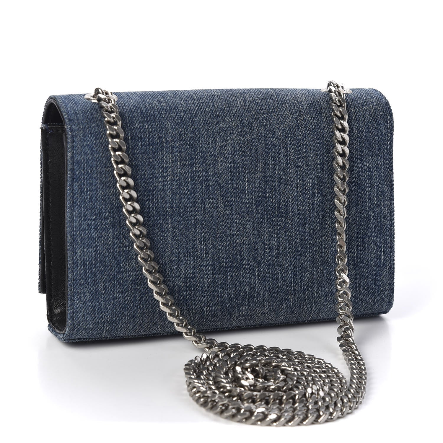 Saint Laurent Denim Small Classic Monogram Kate Satchel Blue 2 of 9