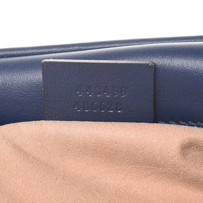 Gucci Calfskin Matelasse GucciGhost Medium GG Marmont Chain Shoulder Bag Blue Agata Hibiscus Red 7 of 12