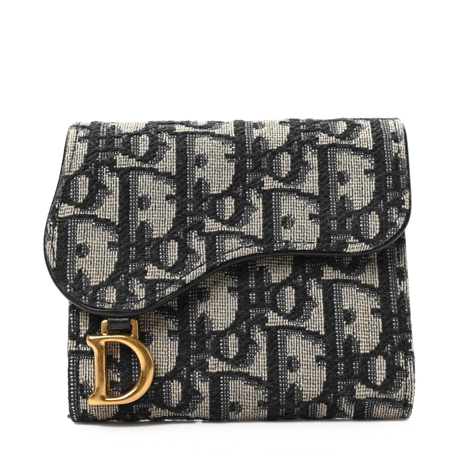 Christian Dior Oblique Saddle Lotus Wallet Blue 1 of 6