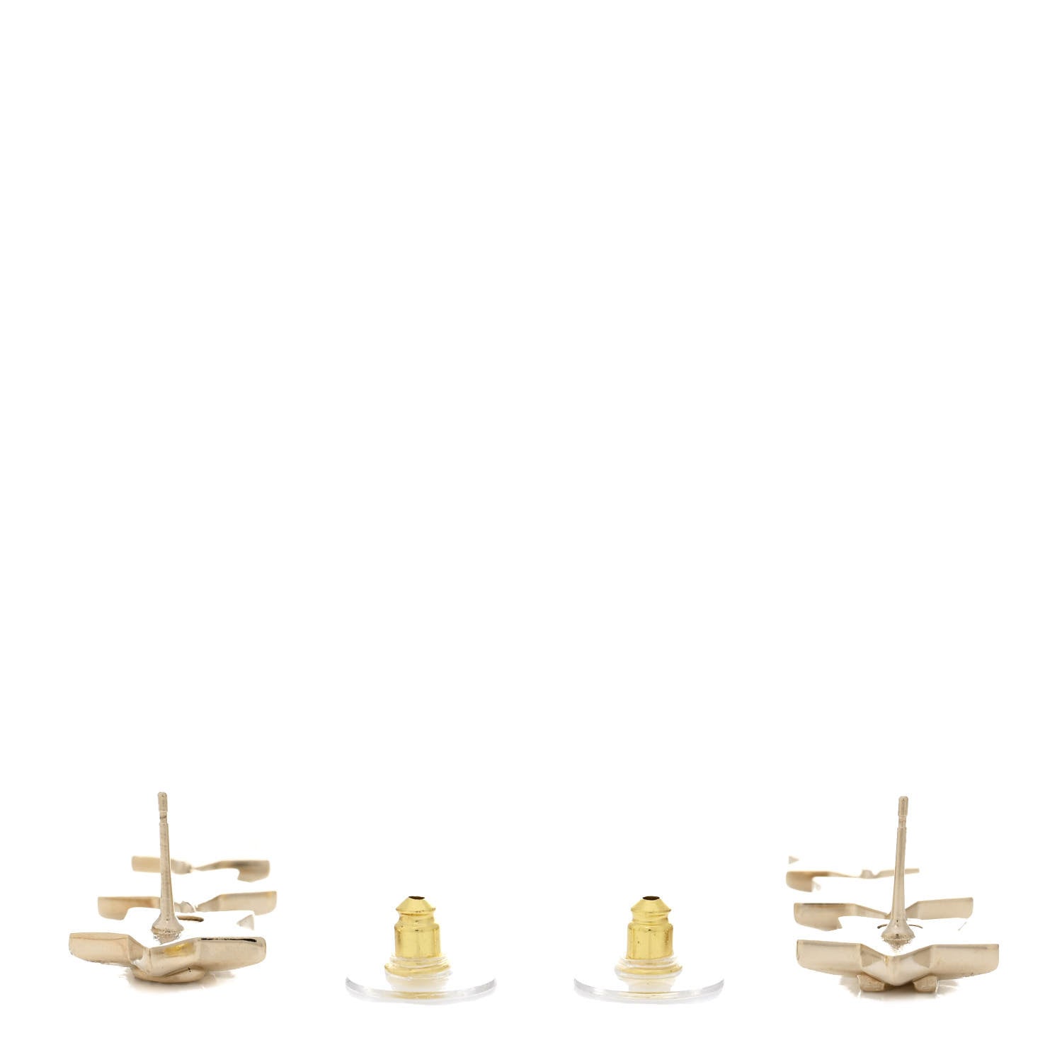 Chanel Crystal CC Star Cha-Nel Drop Earrings Light Gold 3 of 5