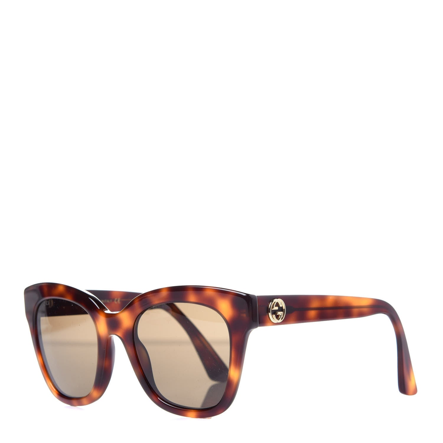 Gucci Acetate Square Frame Sunglasses GG0029S Tortoise 1 of 10