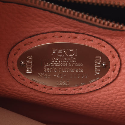 Fendi Cuoio Romano Selleria Bi-Color Medium Peekaboo Iconic Satchel Rosa Plaster Pesca 5 of 9