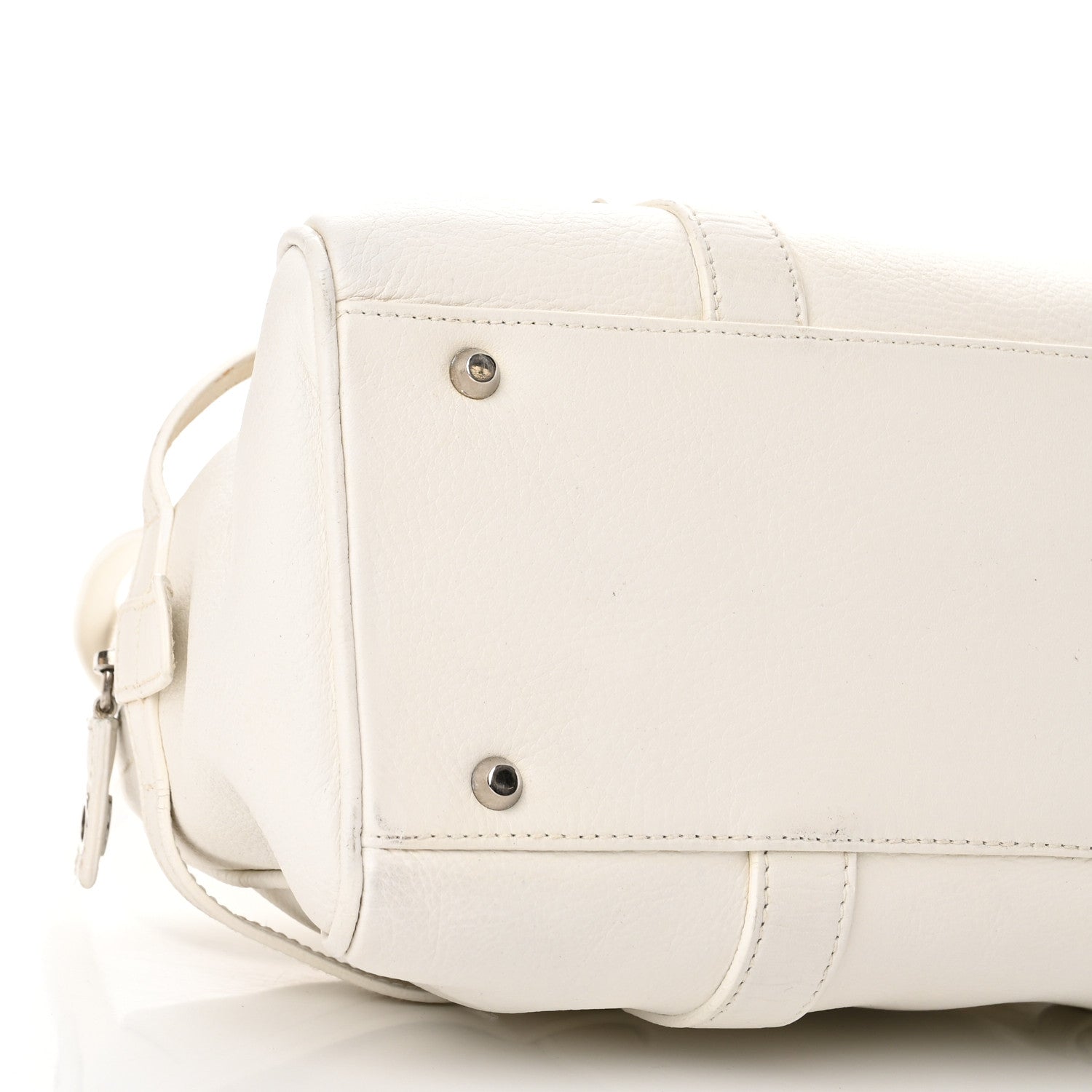 Christian Dior Calfskin Logo Charms Boston White 9 of 12