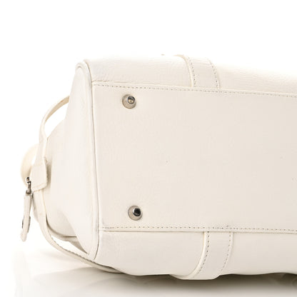 Christian Dior Calfskin Logo Charms Boston White 9 of 12