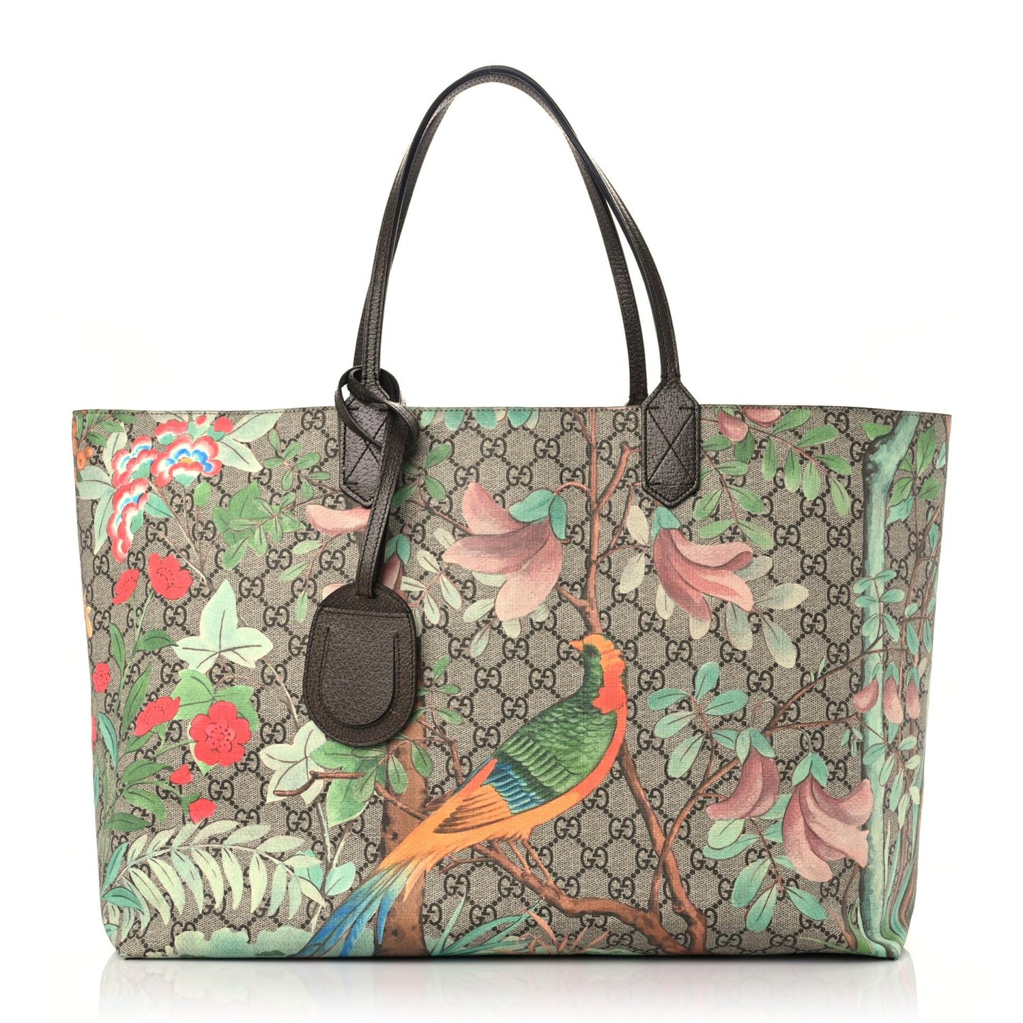GG Supreme Monogram Tian Large Shopping Tote Beige Multicolor New Acero