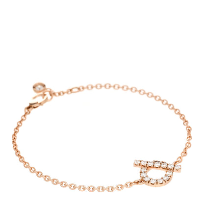 Hermes 18K Rose Gold Diamond Finesse Bracelet SH 1 of 4